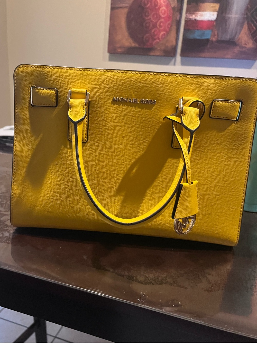 Michael Kors Bright Yellow Saffiano Satchel
